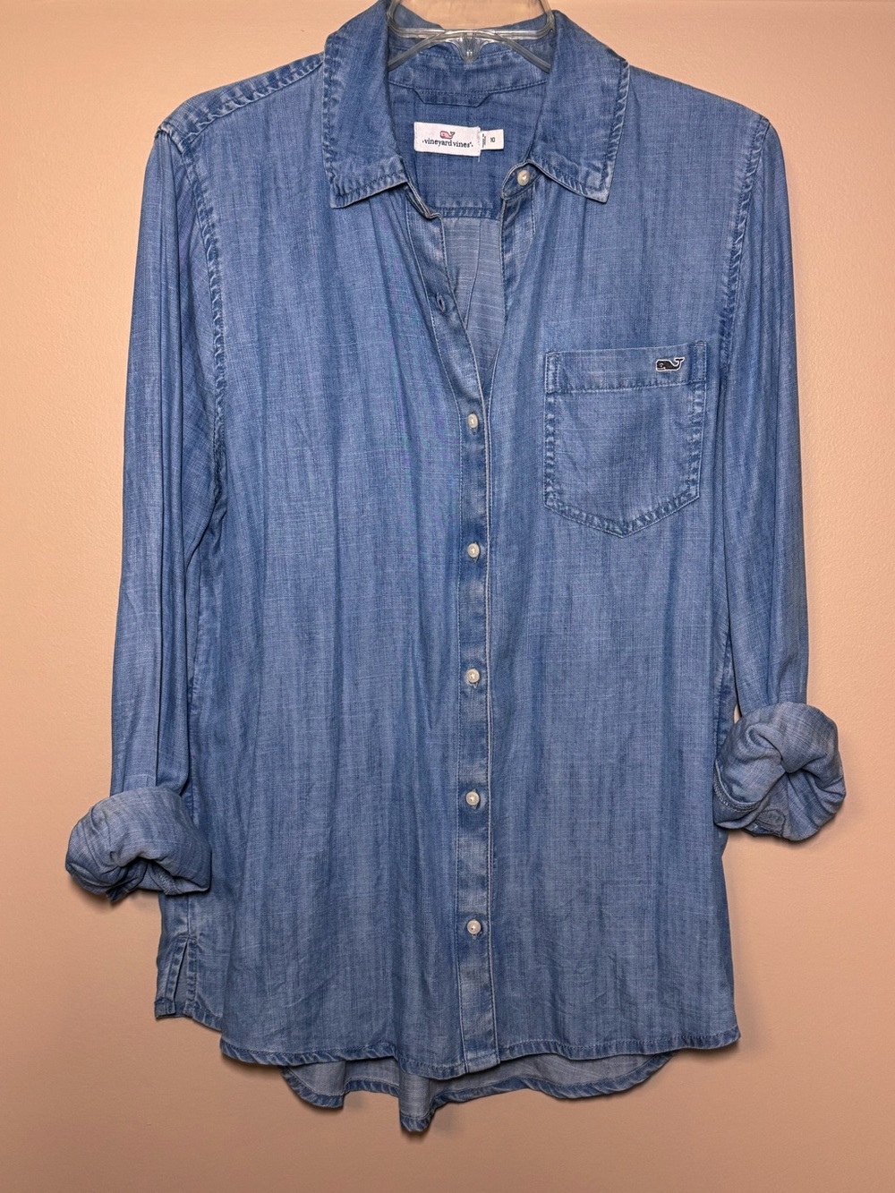 Vineyard Vines Chambray Blue Button-Up Shirt